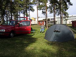 Wichtig: Jeden Sonnenstrahl ausnutzen auf dem Campingplatz in Hamar