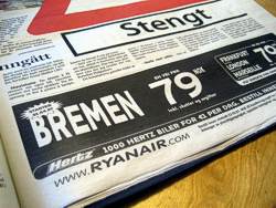 Anzeige von Ryan Air in Aftenposten Anzeige von Ryan Air in Aftenposten